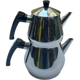 Resim Bambum Harmony Orta Boy Çelik Çaydanlık Takımı Siyah Siyah 