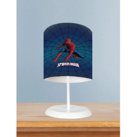 Resim Mekta Home Bebek ve Çocuk Odası Spider Man Desenli Lacivert Abajur 