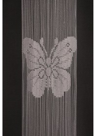 Resim Kelebek Model Gri Renk İp Perde Hazır Düğmeleri Dikilmiş İp Perde 300 270 Cm Gri 