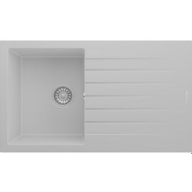 Resim Realstone P04 Troya Beyaz 860x500 Damlalıklı Granit Eviye 