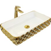 Resim Paluci Leonardo Plus White Gold Dikdörtgen Lavabo 