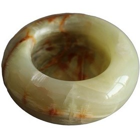 Resim Doğal Taş El Yapımı Dekoratif Küllük - Yeşil - 7,62cm Çapında 