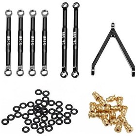 Resim Axial Scx24 Deadbolt İçin 1/24 Ölçekli 4wd Alüminyum Süspansiyon Bağlantı Seti - Siyah 