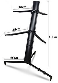 Resim Lastvoice KS-20BK Black Çift Katlı Çantalı Profesyonel Ultimate Org Standı Sehpası 