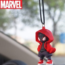 Resim 1 adet MARVEL Spider-Man Araba Asma Süsü - Kırmızı Hoodie & Sneaker Tasarımı, Dayanıklı PVC Evrensel Araba Ayna Dekoru, Hayranlar için Süper Kahraman Hediyesi, Marvel Koleksiyonluk 