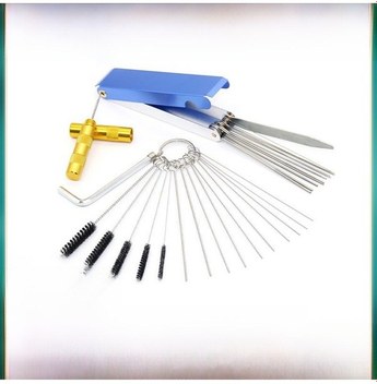 Yaleker 304 Paslanmaz Çelik Karbüratör Temizleme Seti: Fırça, Testere, Altıgen Anahtar Ve Alüminyum Kutusu İle 16 Parça Tam Züccaciye Siyah