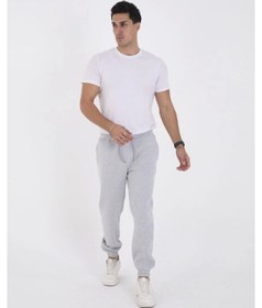 Resim Unisex Kışlık Üç İplik Lastikli Eşofman Pantolon - Gri Çok Renkli 