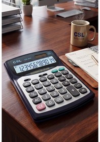 Resim Hesap Makinesi Siyah 13.5x18.5 Cm 1 Adet Csl Cs-505 12 Haneli Orta Boy Hafızalı Ofis Büro Masaüstü Hesap Makinası 