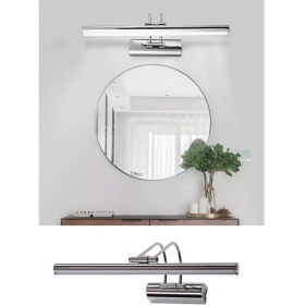 Resim Biterse Banyo Aplik Duvar Ayna Resim Tablo Duvar Dekoratif Krom Aplik Aydınlatma Beyaz Işık 35 cm 