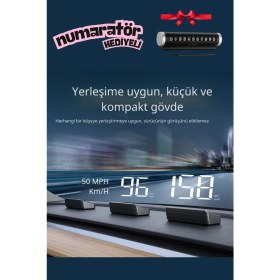 Resim teknokutum Hud Ekran Araba Projektör Hız Göstergesi Kadran 