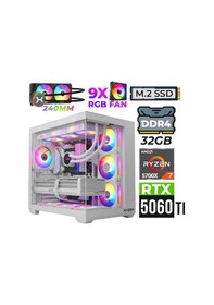 Resim Xaser Nova X70 R7-5700X 32 GB 2 TB M.2 NVMe SSD 16 GB RTX5060Ti Free Dos Masaüstü Oyuncu Bilgisayarı 