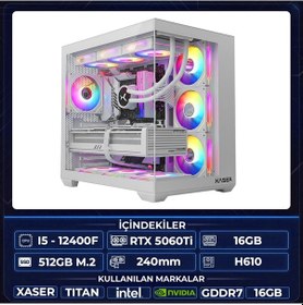 Resim Xaser Thor X20 i5-12400F 16 GB 1 TB M.2 NVMe SSD 16 GB RTX5060TI Free Dos Masaüstü Oyuncu Bilgisayarı 