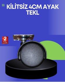 Resim Mey İthalat Sehpa Ve Ekipmanlar İçin 4 Cm Kilitsiz Ayak Tekli Siyah 