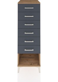 Resim Kronos Dolap 6 Çekmeceli 44x59x134 Çam-antrasit Çam 