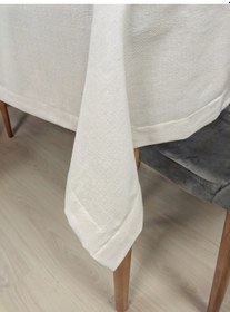 Resim Sade Keten Masa Örtüsü Modern Düz İşlemesiz Pamuklu Bodrum Keteni 