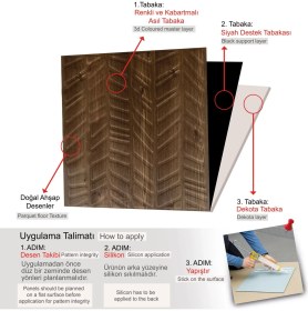 Resim 3 Boyutlu Duvar Paneli Kabartmalı Kılçık Desen Pvc 41X41 Cm/ 6 Adet /1 M² Antik 