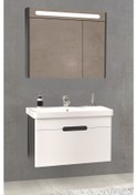 Resim Olimpia 80 Cm Banyo Dolabi (Aynali Dolap) - Antrasit / Beyaz ( Boy Dolap Hariç) Çok Renkli 