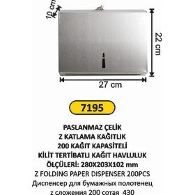 Resim Arı Metal Z Katlama Kağıtlık 200 Lük 430 