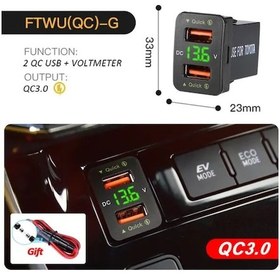 Resim Dashanshop 4.2a Hizli Sarj Cift Usb Araç Sarj Cihazi 12v 24v Toyota Corolla Hilux Yesil 