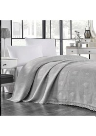 Resim Lodos Home %100 Pamuklu Çift Kişilik Pike 220x240 Cm Gri 