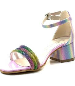 Resim Prego Taş Biye Detaylı Tokalı Çocuk Abiye Ayakkabı Çok Renkli 