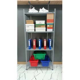 Resim Uzman Grup Raf Sistemleri 4 Raflı 2 Metre 31X75 Çelik Raf - Depo Rafı -Dosya Dolabı - Kiler Rafı 