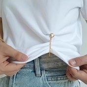 Resim 3 adet Ayarlanabilir Kollu Manşetler ve Hem Düğmeleri - Altın Düğmelerli Şık Beyaz T-Shirt, Kolları Kısaltmak ve Manşeti Sabitlemek İçin Mükemmel, Kısa Kollu ve Rahat Giyim|Şık T-Shirt|Süslü Düğmeler 