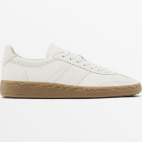 Resim Massimo Dutti Çatlak görünümlü deri spor ayakkabı 