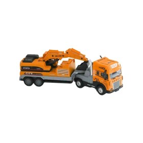 Resim Vardem Oyuncak KLX800-248 Sürtmeli Işıklı Müzikli 1:24 Kazıcı Taşıyan Tır 