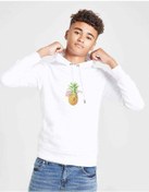 Resim Ananas Smoothie Çizim Baskılı Unisex Çocuk Sweatshirt Beyaz 