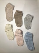 Resim Maksuu 6'lı Unisex Bebek/çocuk Altı Kaymaz Bantlı Çorap 