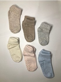 Resim Maksuu 6'lı Unisex Bebek/çocuk Altı Kaymaz Bantlı Çorap 