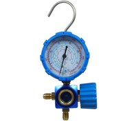 Resim Yuntech01 Mavi R22/r410a/r134a/r404a Soğutucu Refrigerant Basınç Ölçer, Bakır Ve Kauçuk Malzeme, 500psi Maksimum Basınçlı Tek Manifold Gauge Mavi 