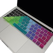 Resim MacBook Pro A1706 1989 2159 1707 1990 Uyumlu UK Arapça Harf Baskı Dazzle Pembe Yeşil Klavye Kılıfı McStorey