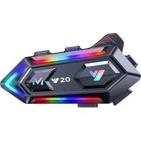 Resim Y20 Motor Kurye Kask Kulaklık Rgb Modlu Bluetooth Motosiklet Kulaklık 5.3 Bluetooth Interkom 