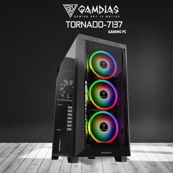 Gamdias Tornado 7137 i7-14700KF 32Gb DDR5 Ram 1Tb 8Gb GDDR6 RTX4060 Ekran Kartı 1600W Kasa FreeDos Gaming Masaüstü Bilgisayarı