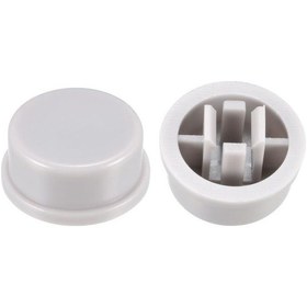 Resim Tact Switch Kapağı Yuvarlak Gri - 12X12X7.3Mm İle Uyumlu 