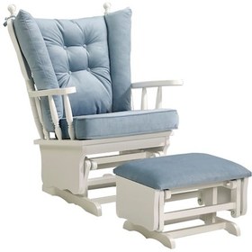 Resim Meltem Kids Sallanır Emzirme Dinlenme Koltuğu Sallanan Sandalye Sallanan Koltuk + Markiz (Beyaz-Soft Mavi 3020) 