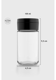 Resim Renga Dorian 105 Ml Siyah Kapaklı Cam Tuzluk 121006 Siyah 