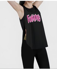 Resim Siyah Yırtmaçlı Folklore Spor Kadın Atlet Siyah 