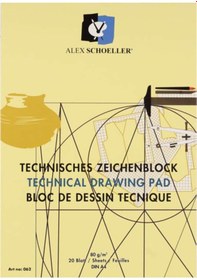 Resim Alex Schoeller Teknik Resim Çizim Blok Dikey Spiralli 80 G A4 20 