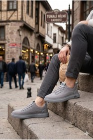 Resim Guja 26Y510-2 Rahat Kauçuk Taban Tekstil Lastik Bağcıklı Sneaker Erkek Ayakkabı 