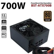 Resim PowerBoost BST-ATX700B STALLION 700w 80+ BRONZE Semi Modüler 12cm Fanlı ATX PSU BST-ATX700B 