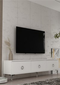 Resim 1349tv180-1dd Tv Sehpası Beyaz-gümüş BEYAZ-GÜMÜŞ 