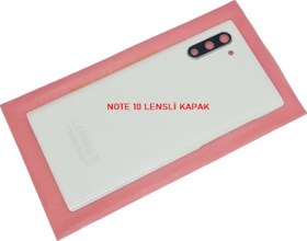 Resim Samsung Galaxy NOTE 10 Arka Pil Batarya Kapağı (CAM+KAMERA LENSLİ) BEYAZ 