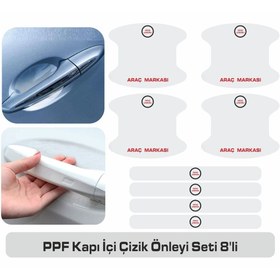 Resim Üniversal Peugeot 206 Araçları için Uyumlu Kapı İçi Çizik Önleyi Seti 8'li 