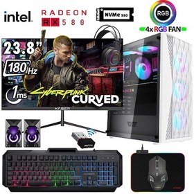 Resim Xaser XSR1209 i5-12400F 16 GB 512 GB M.2 NVMe SSD 8 GB RX580 23.8" Free Dos Masaüstü Oyuncu Bilgisayarı 