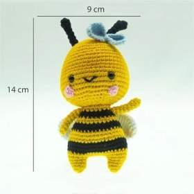 Resim Hype Store Amigurumi Arı Figür 14 cm - El Yapımı Pamuk Ip Örgü Dekoratif Obje 