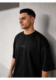 Resim 525 Oversize Sırt Baskılı Streetwear Unisex T-shirt Yourrawesome Siyah 