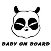 Resim Genel Markalar Panda Kafası Bebek On Board Oto Motor Laptop Duvar Folyo Sticker 30 x 24 cm 